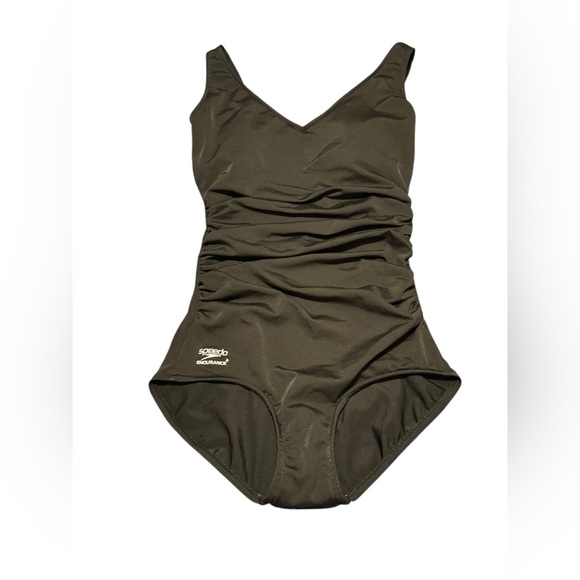 Speedo Other - Speedo Endurance Plus Shirred Front One Piece Swimsuit Black Size 8 Power Mesh